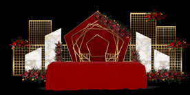 红色婚礼设计背景图片