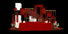 红色婚礼设计背景图片