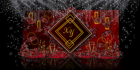 红色婚礼设计背景图片