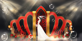 红色婚礼设计背景图片