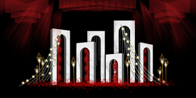 红色婚礼设计背景图片