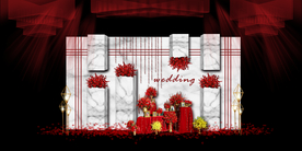 红色婚礼设计背景图片
