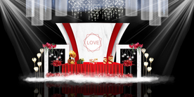 红色婚礼设计背景图片