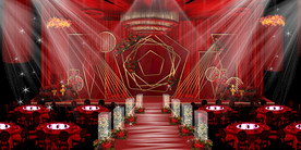 红色婚礼设计背景图片