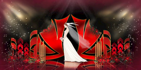 红色婚礼设计背景图片