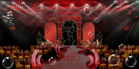 红色婚礼设计背景图片