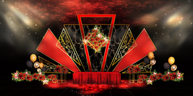 红色婚礼设计背景图片