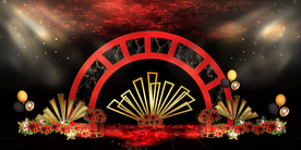 红色婚礼设计背景图片