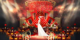 红色婚礼设计背景图片