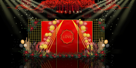 红色婚礼设计背景图片