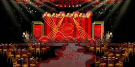 红色婚礼设计背景图片