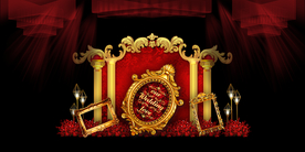 红色婚礼设计背景图片