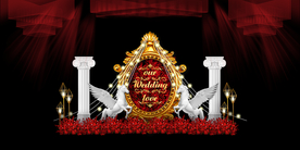 红色婚礼设计背景图片