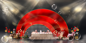 红色婚礼设计背景图片