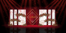 红色婚礼设计背景图片