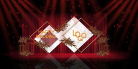 红色婚礼设计背景图片