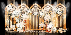 香槟色婚礼背景设计背景