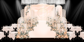 香槟色婚礼背景设计背景