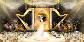 香槟色婚礼背景设计背景