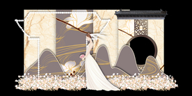 香槟色婚礼背景设计背景