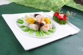 双耳山药炒虾球