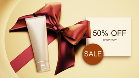 金色化妆品海报