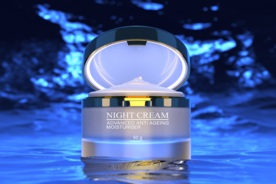 蓝色化妆品海报