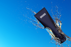 蓝色化妆品海报