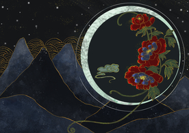 中国风背景墙壁画