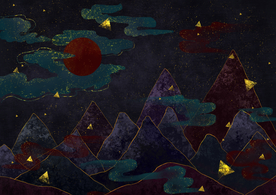 中国风背景墙壁画