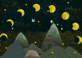 中国风背景墙壁画