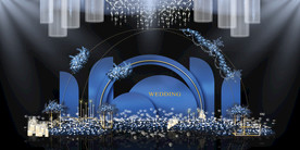 蓝色系婚礼设计背景