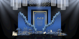 蓝色系婚礼设计背景