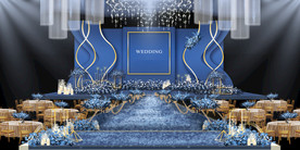 蓝色系婚礼设计背景