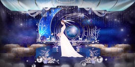 蓝色系婚礼设计背景