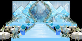 蓝色系婚礼设计背景