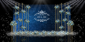 蓝色系婚礼设计背景