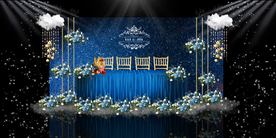 蓝色系婚礼设计背景