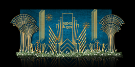 蓝色系婚礼设计背景