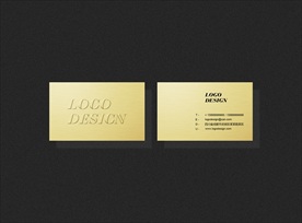 金色拉丝名片高清效果图