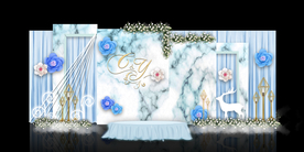 蓝色系婚礼设计背景
