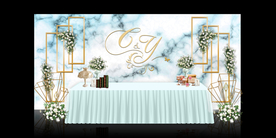 蓝色系婚礼设计背景