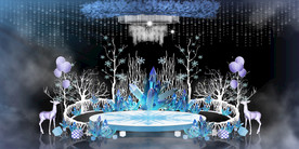 蓝色系婚礼设计背景