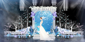 蓝色系婚礼设计背景