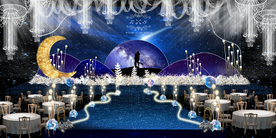 蓝色系婚礼设计背景