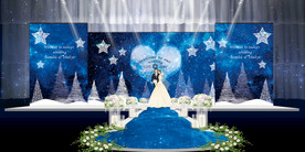 蓝色系婚礼设计背景