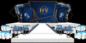 蓝色系婚礼设计背景