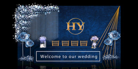 蓝色系婚礼设计背景