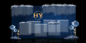 蓝色系婚礼设计背景