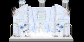 蓝色系婚礼设计背景